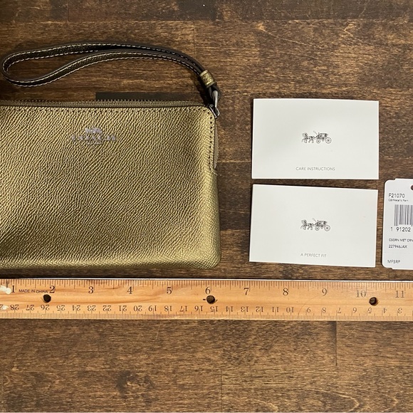 Coach Metallic Gold Wristlet, With Tag - Picture 1 of 5
